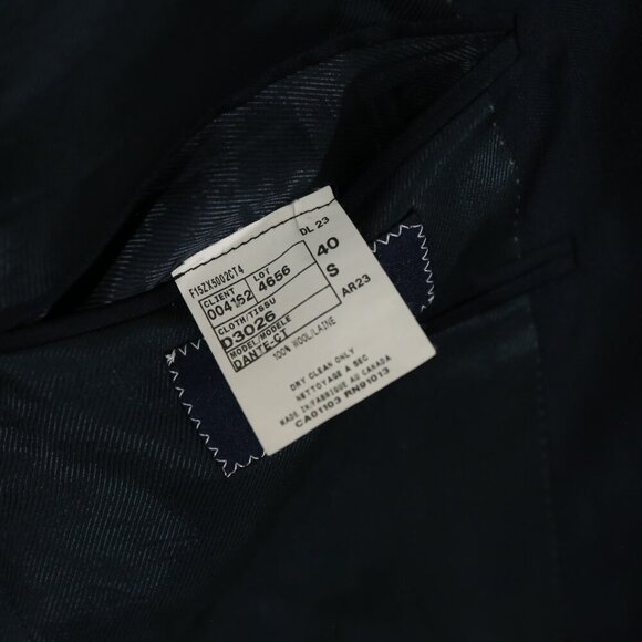 Cremieux Dillard’s Men’s Blazer 40S Navy 100% Wool Sport Coat made in Canada - Picture 5 of 9